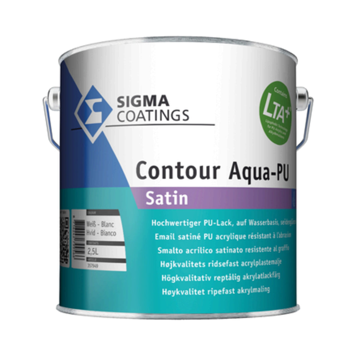 SIGMA Contour Aqua-PU Heizkörperlack, Weiß, 2,5 L